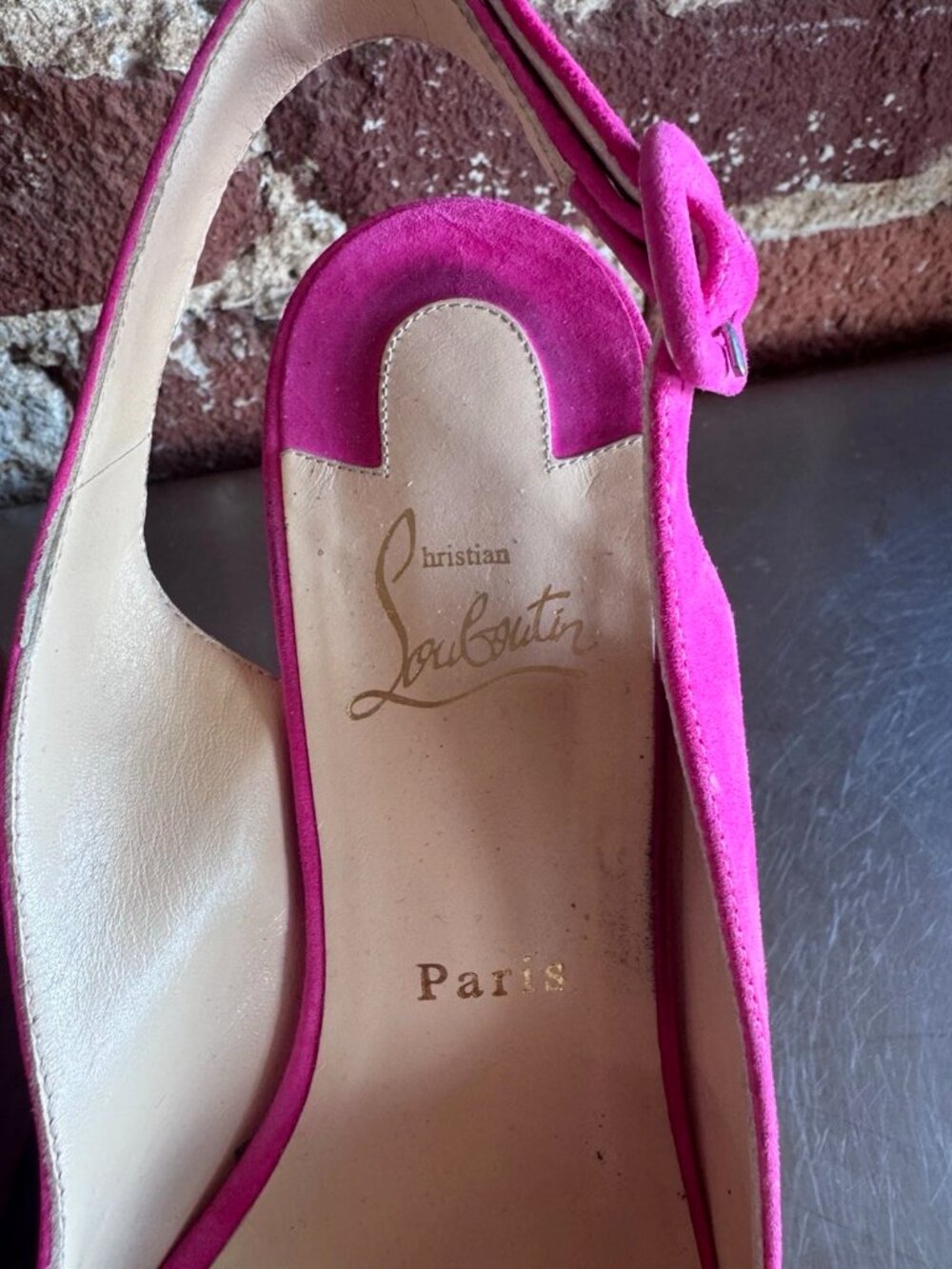 Christian Louboutin Reine de Liege 120 Suede/Cork Zeppa - Picture 5 of 6
